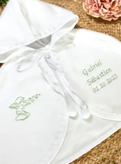 Cape baptême polaire blanche mixte pour bébé - Personnalisable Blanc bébé