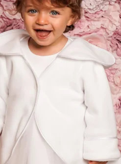 Cape baptême polaire blanche - Personnalisable