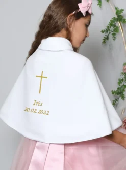 Cape blanche pour baptême ou communion