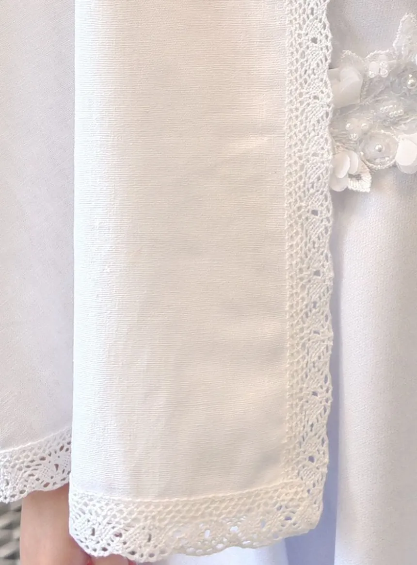 Cape courte de baptême lin vintage bébé et petites filles