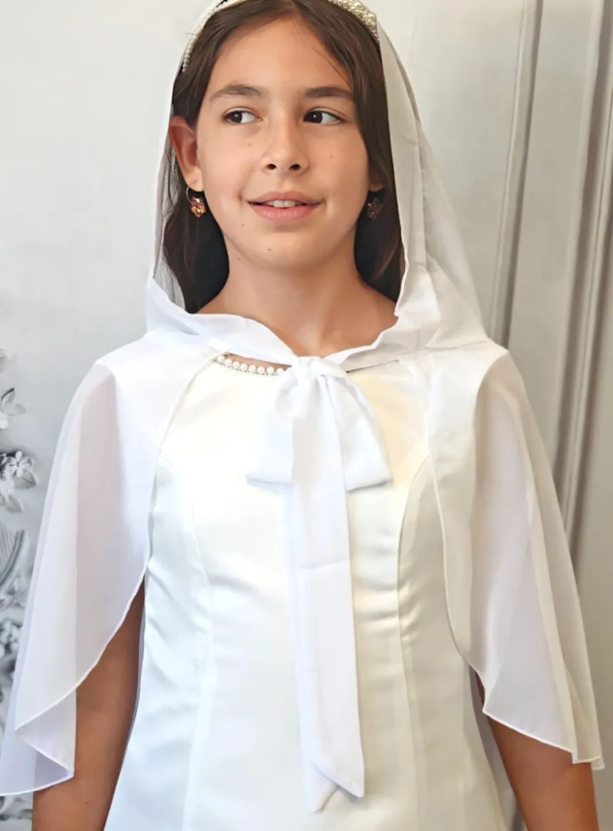Cape cérémonie fille en mousseline