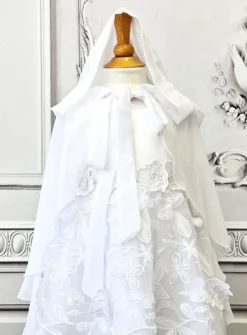 Cape cérémonie fille en mousseline