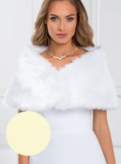 Cape en fausse fourrure de mariage