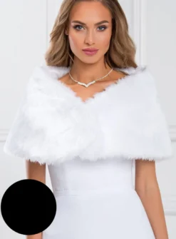 Cape en fausse fourrure de mariage