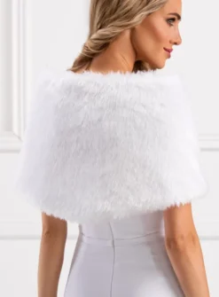 Cape en fausse fourrure de mariage