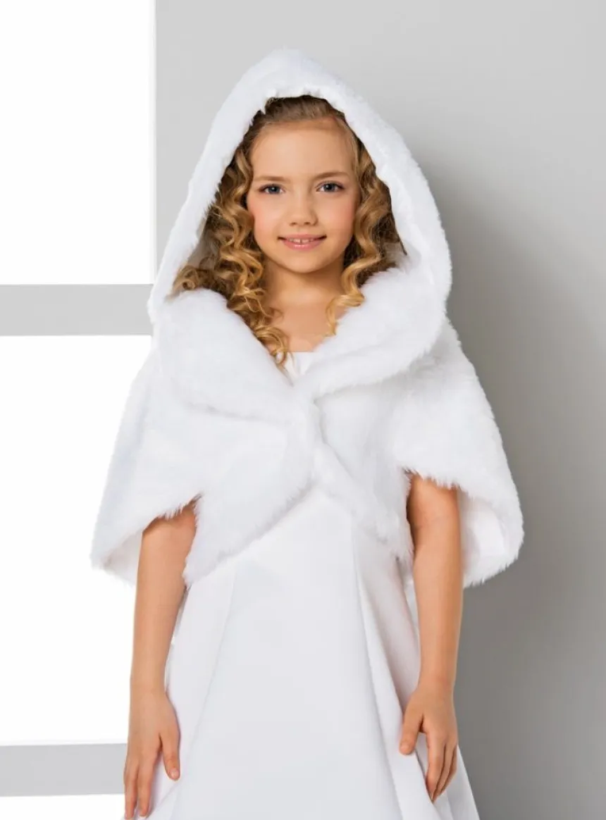 Cape fausse fourrure enfant avec capuche
