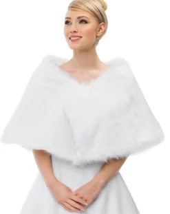 Cape femme fausse fourrure poils longs