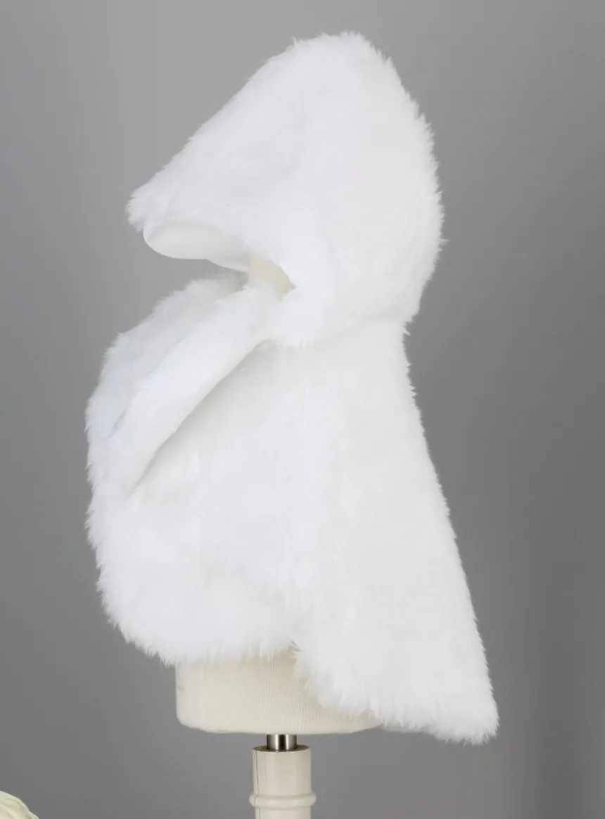 Cape fourrure capuche bébé fille