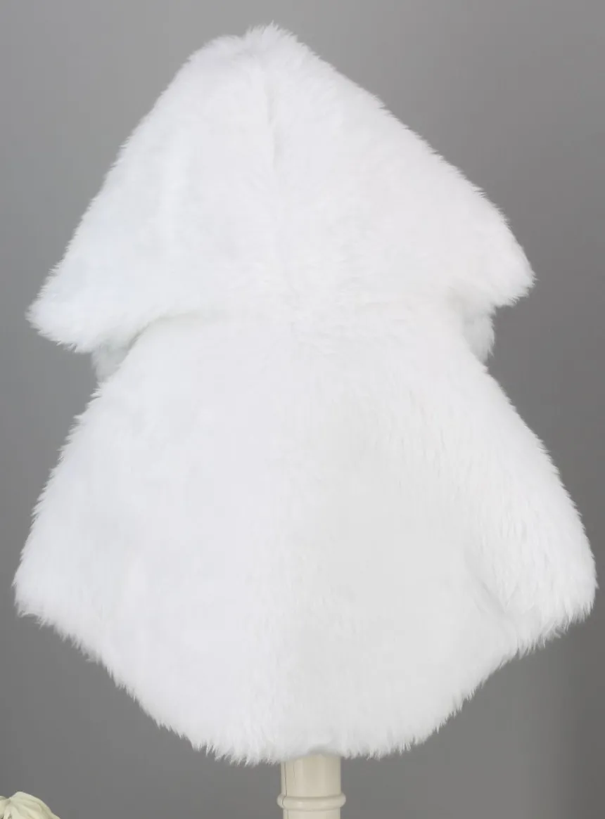 Cape fourrure capuche bébé fille