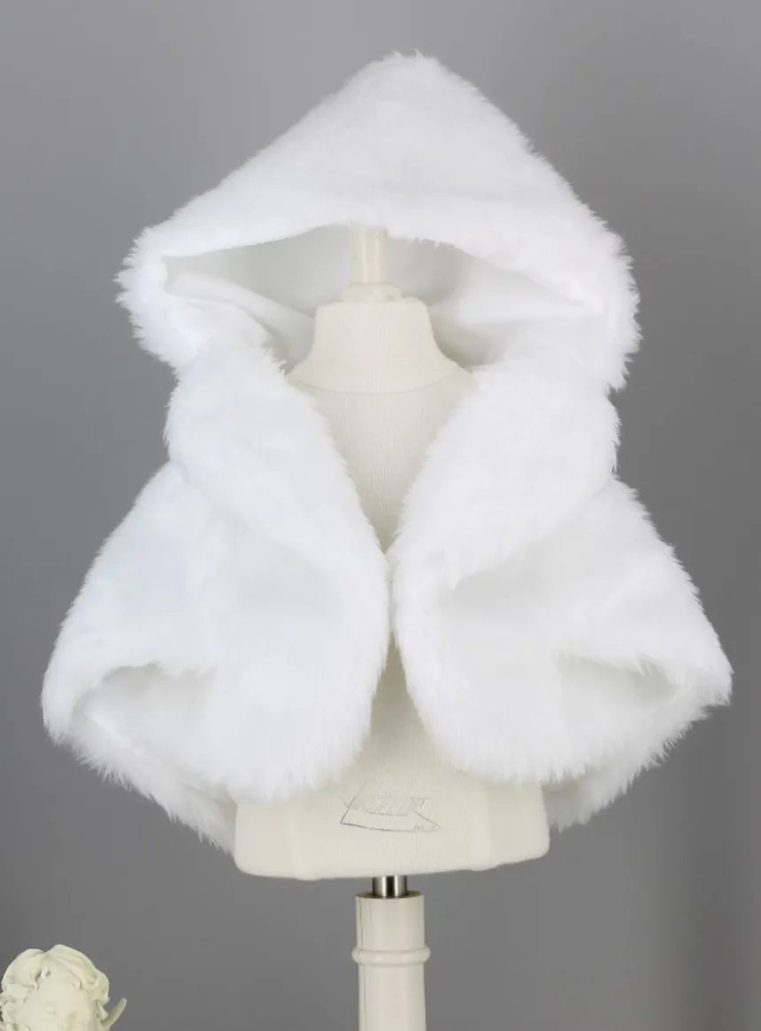 Cape fourrure capuche bébé fille