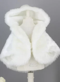 Cape fourrure capuche bébé fille