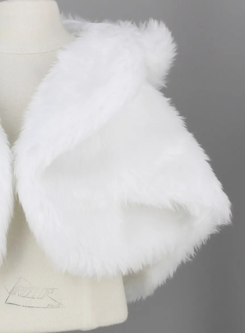 Cape fourrure capuche bébé fille