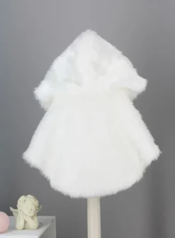 Cape fourrure capuche bébé fille