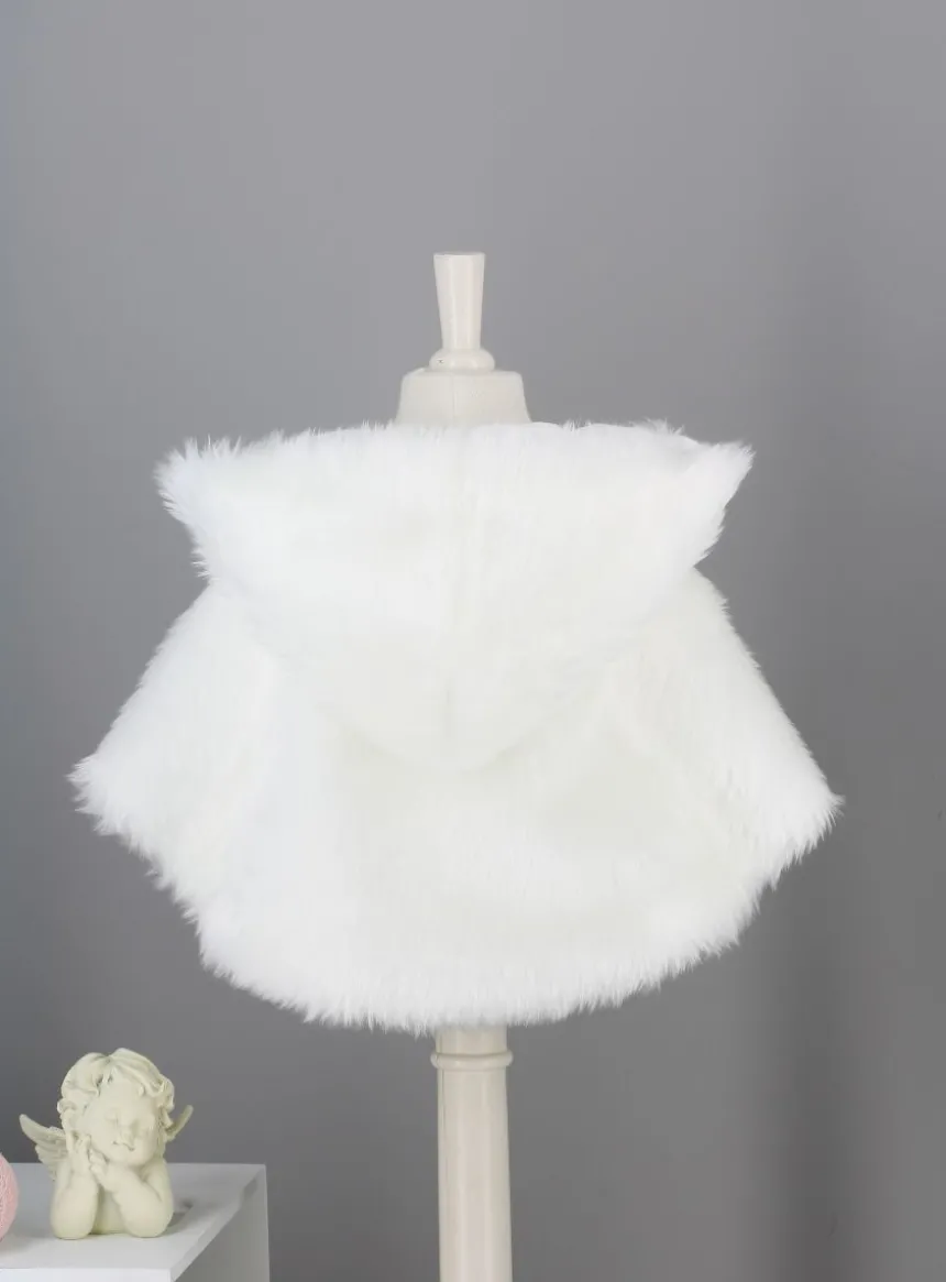Cape fourrure capuche bébé fille