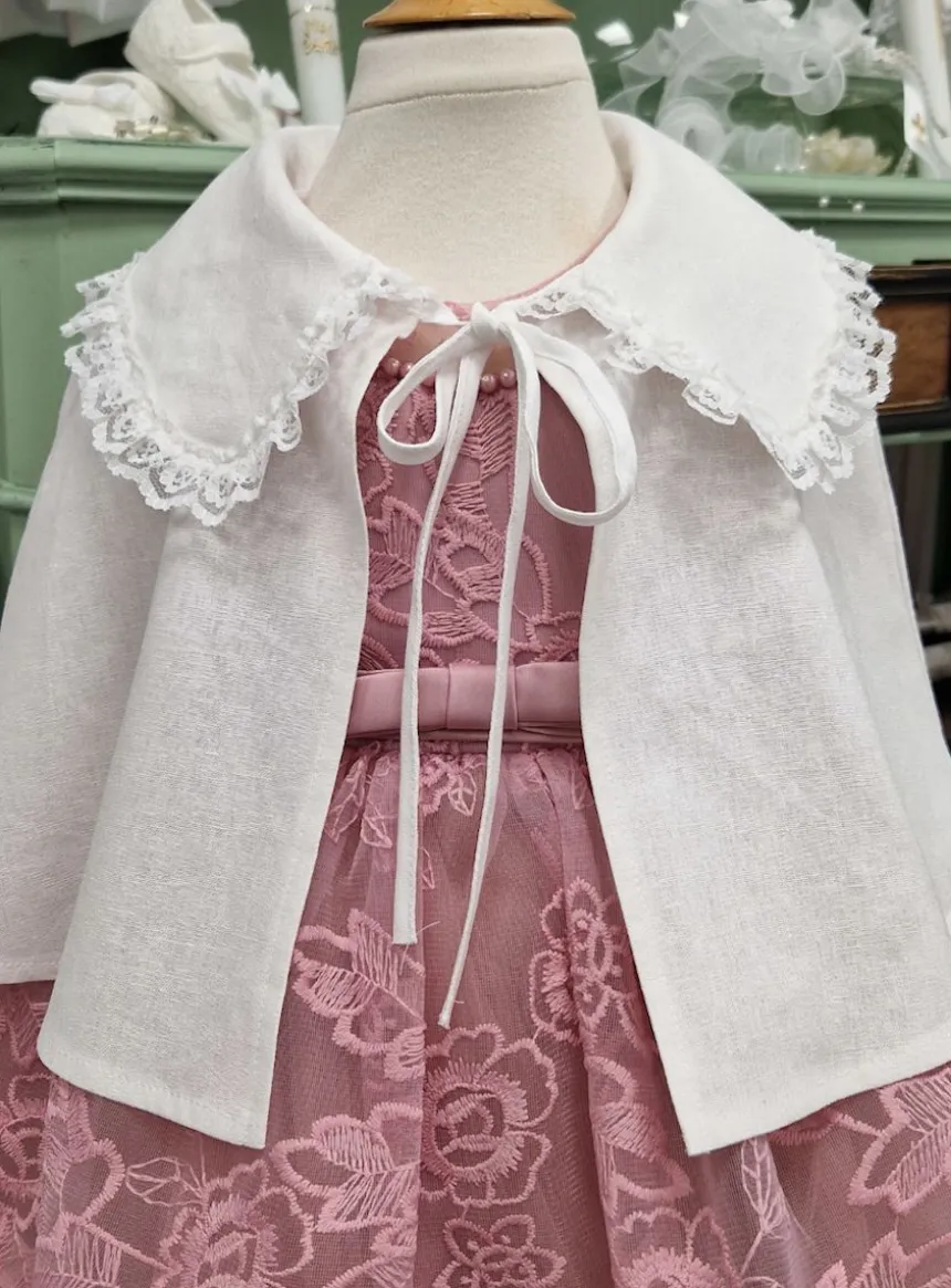 Cape lin col claudine vintage