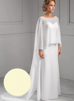 Cape longue de mariage en mousseline