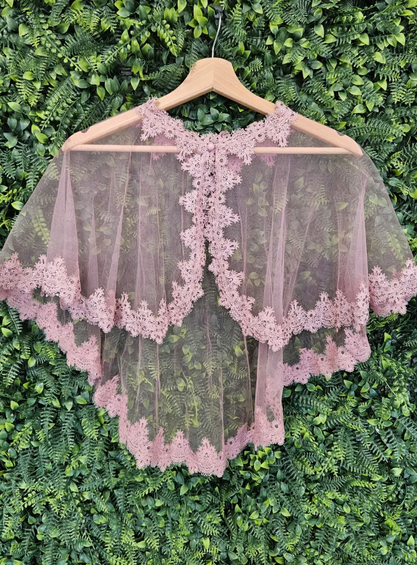 Cape mariage tulle et dentelle