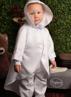 Cape mixte fille ou garçon en satin blanche