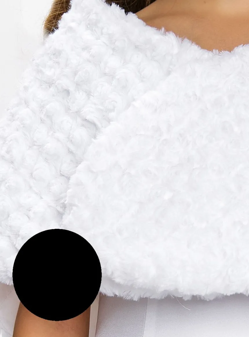Cape petite fille fausse fourrure en fleurs