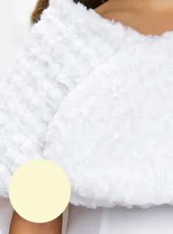 Cape petite fille fausse fourrure en fleurs