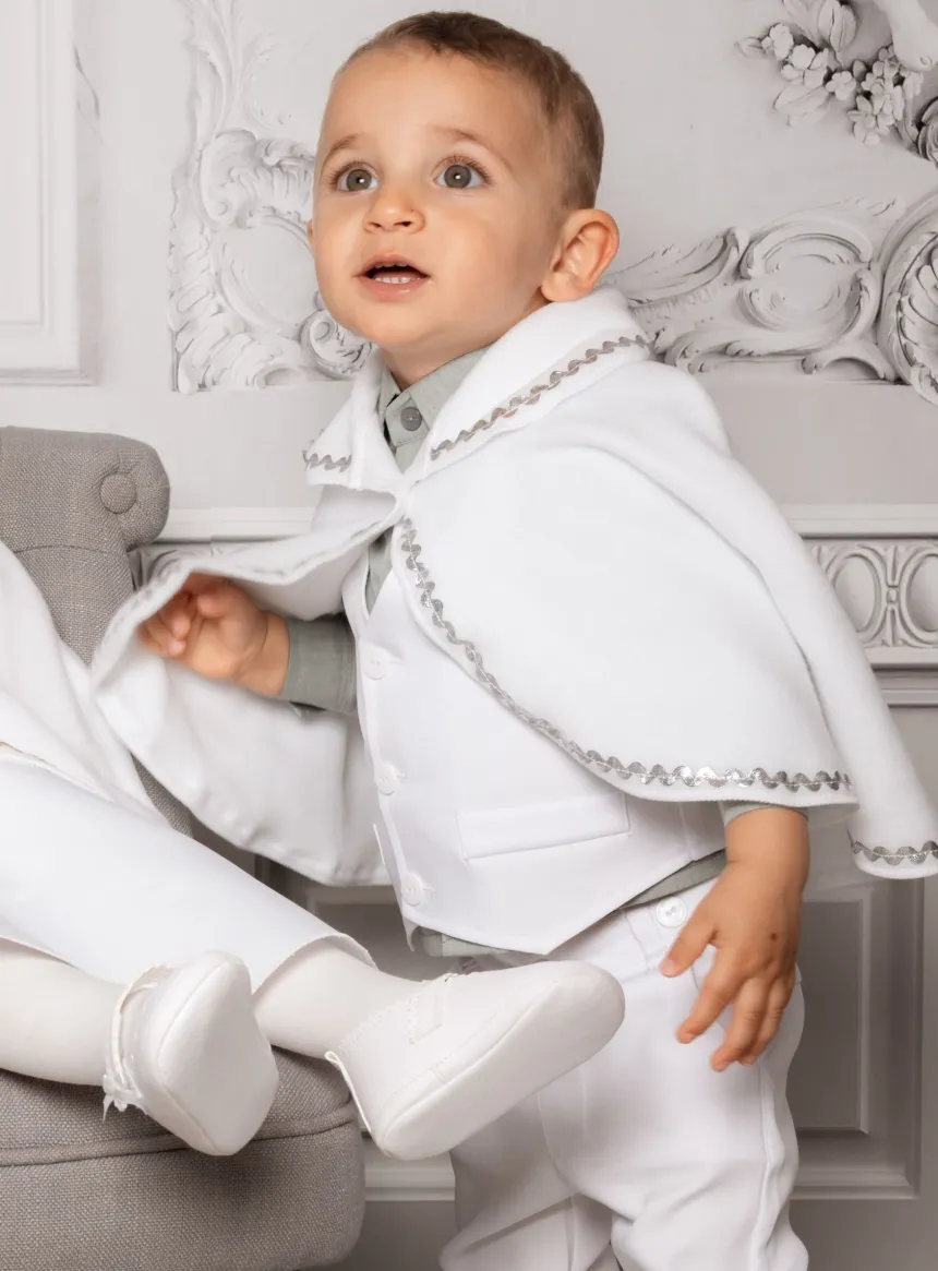 Cape polaire blanche bébé ou enfant motif au choix et Personnalisable