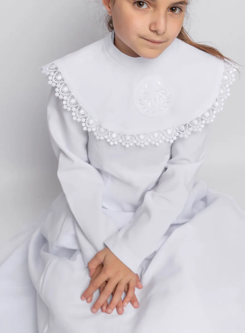 Cape pour aube dentelle collection Création Blanc