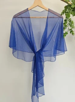 Cape étole pour femme mousseline pailletée