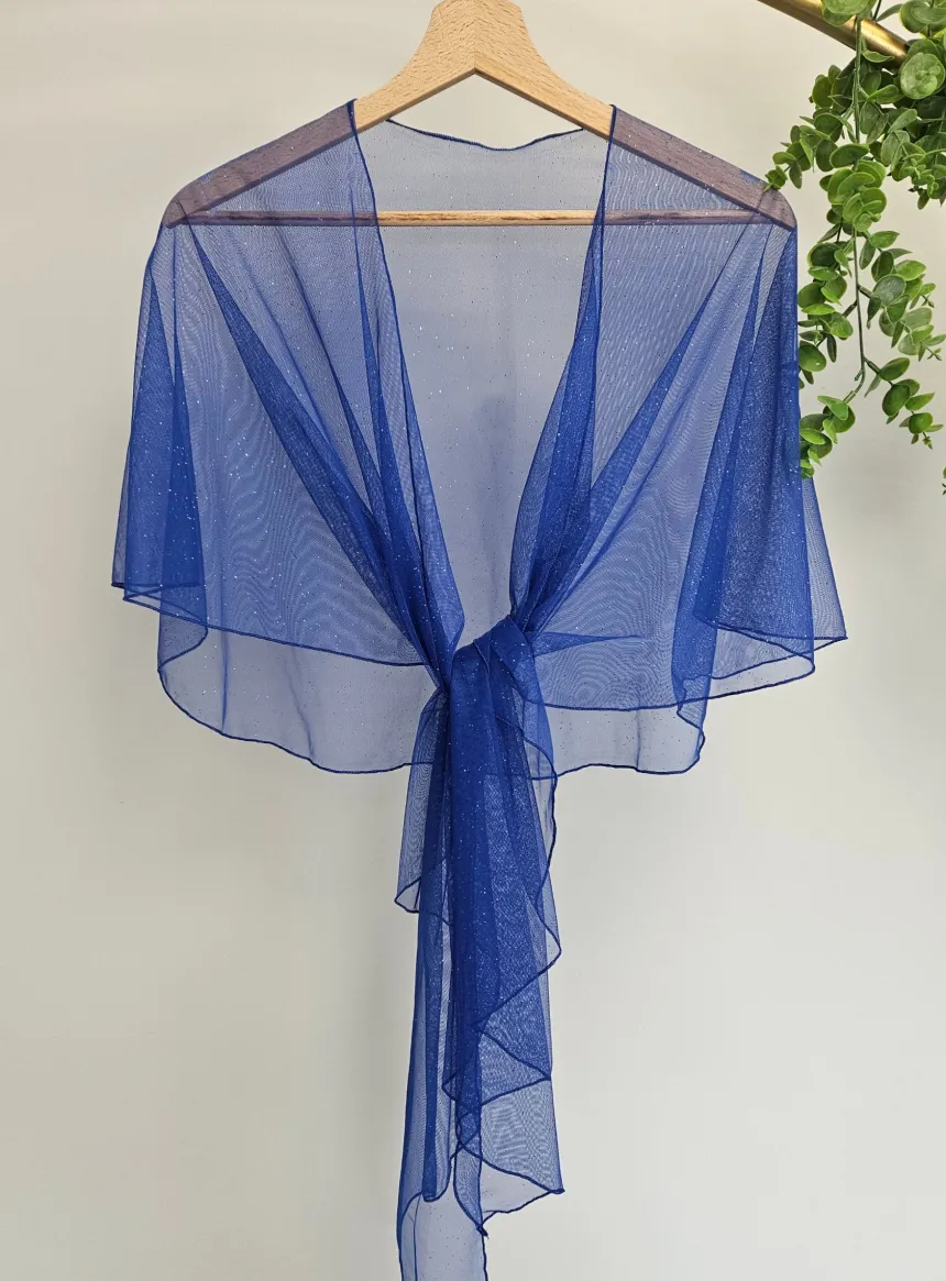Cape étole pour femme mousseline pailletée