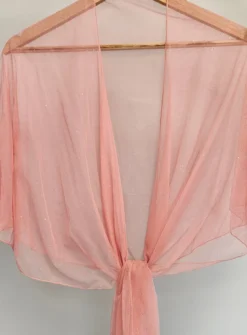 Cape étole pour femme mousseline pailletée