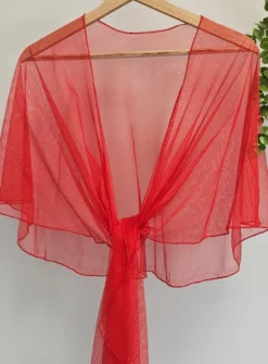 Cape étole pour femme mousseline pailletée