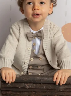 Cardigan bébé garçon beige en maille