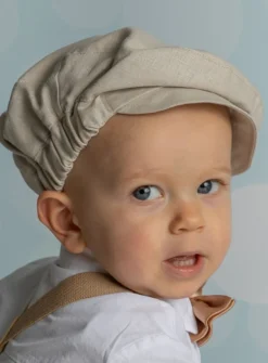 Casquette lin garçon Pierre beige