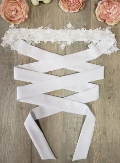 Ceinture composition florale - Collection Création Blanc