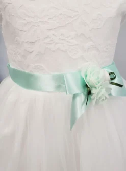 Ceinture cortège satin et fleur