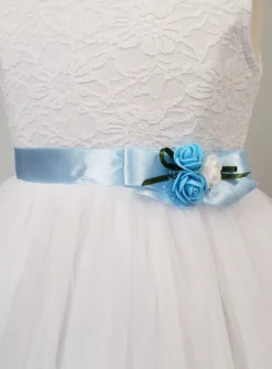 Ceinture cortège satin et fleur