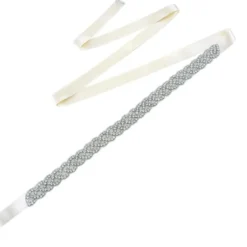 Ceinture cérémonie soirée ou mariage en strass tressés pour femme