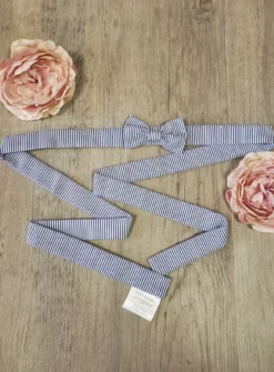 Ceinture de cortège fille blanc bleu Bleu