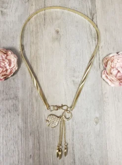 Ceinture femme dorée avec pendants Or