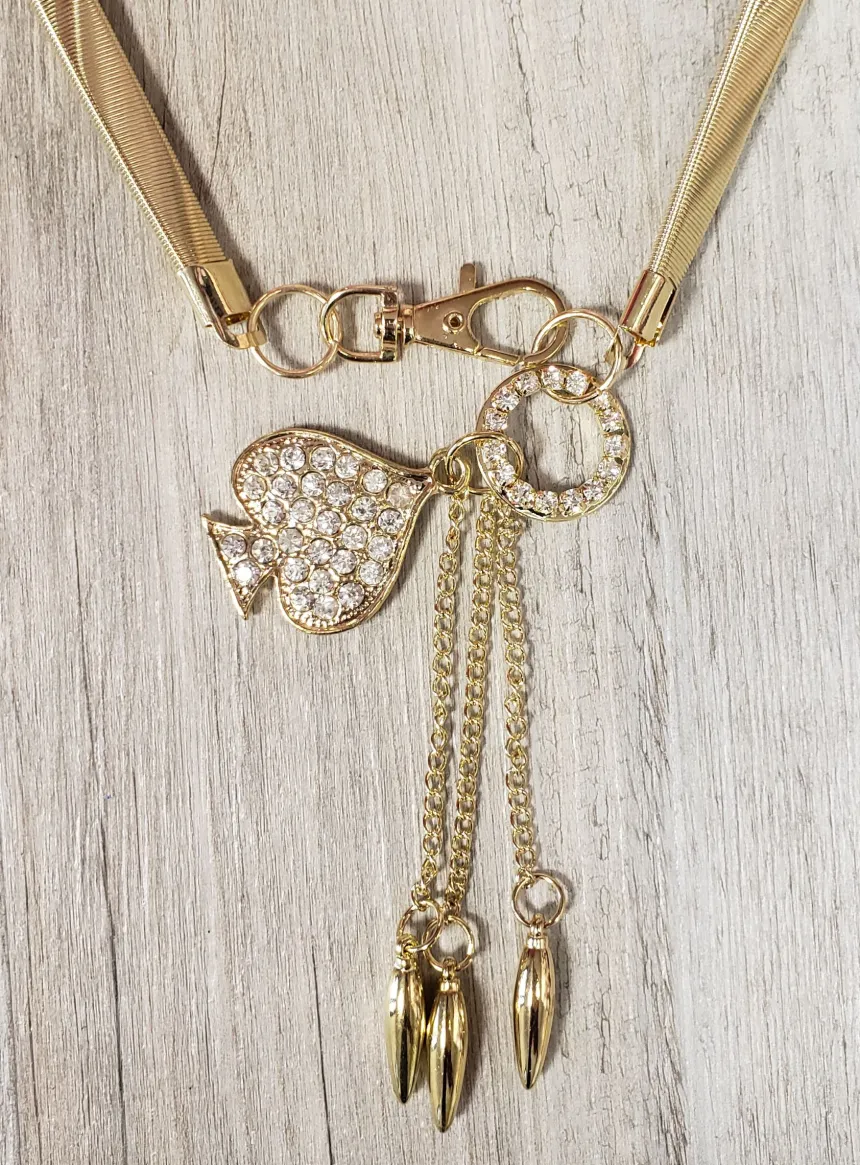 Ceinture femme dorée avec pendants Or