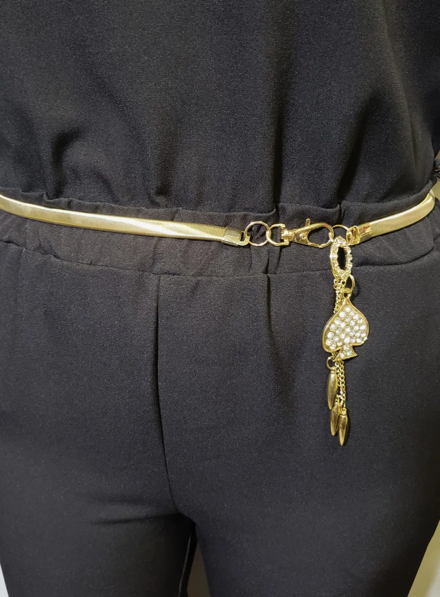 Ceinture femme dorée avec pendants Or