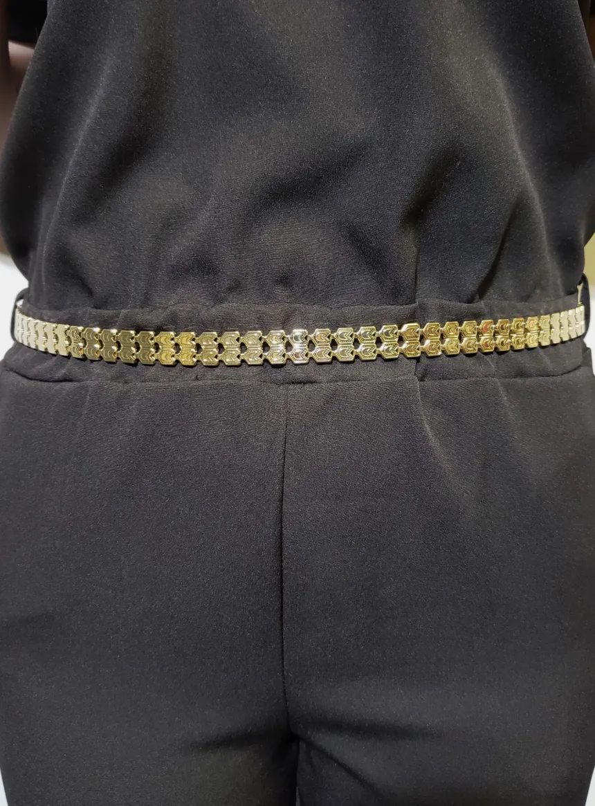 Ceinture femme en métal avec chainette Or