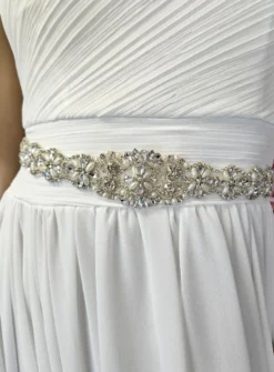 Ceinture mariage femme strass Gris argent