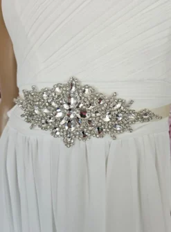 Ceinture mariage femme strass Gris argent
