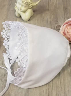 Chapeau Béguin bébé fille baptême Iris