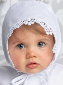 Chapeau Béguin bébé fille baptême Iris