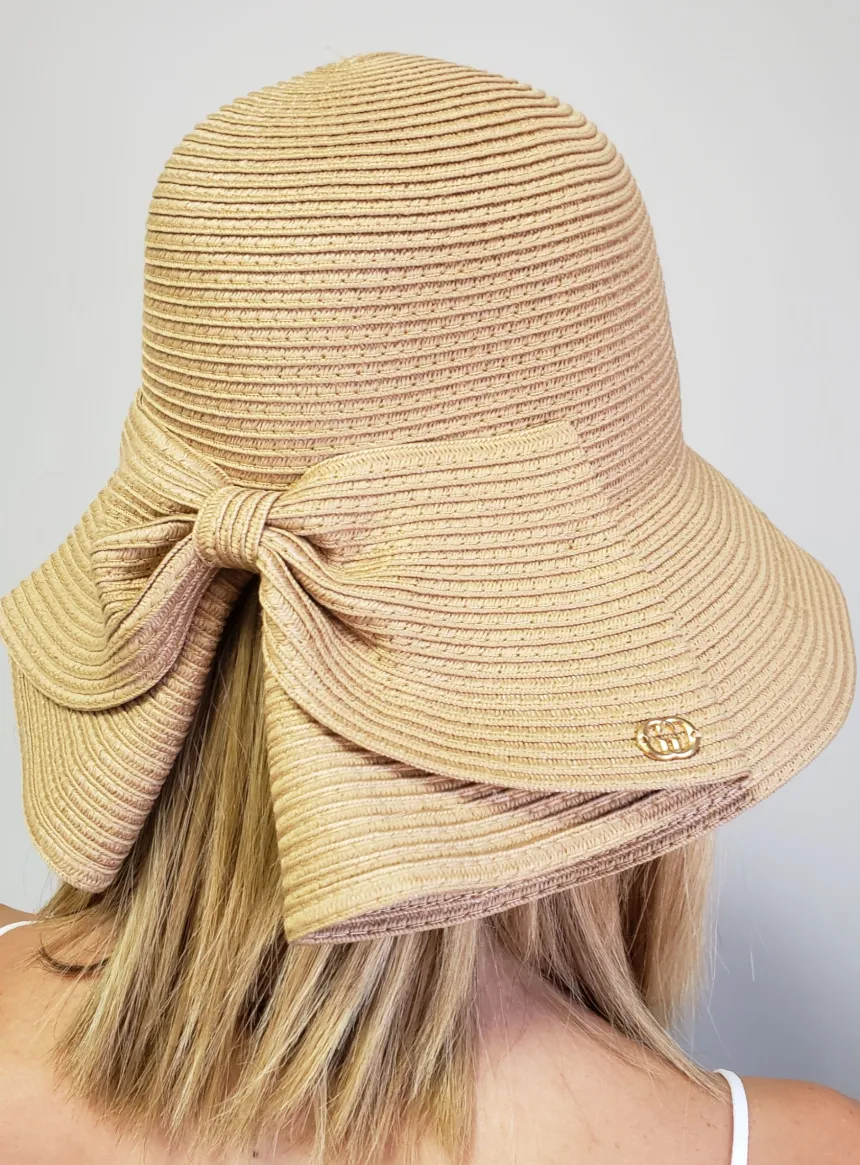 Chapeau chic femme noeud large