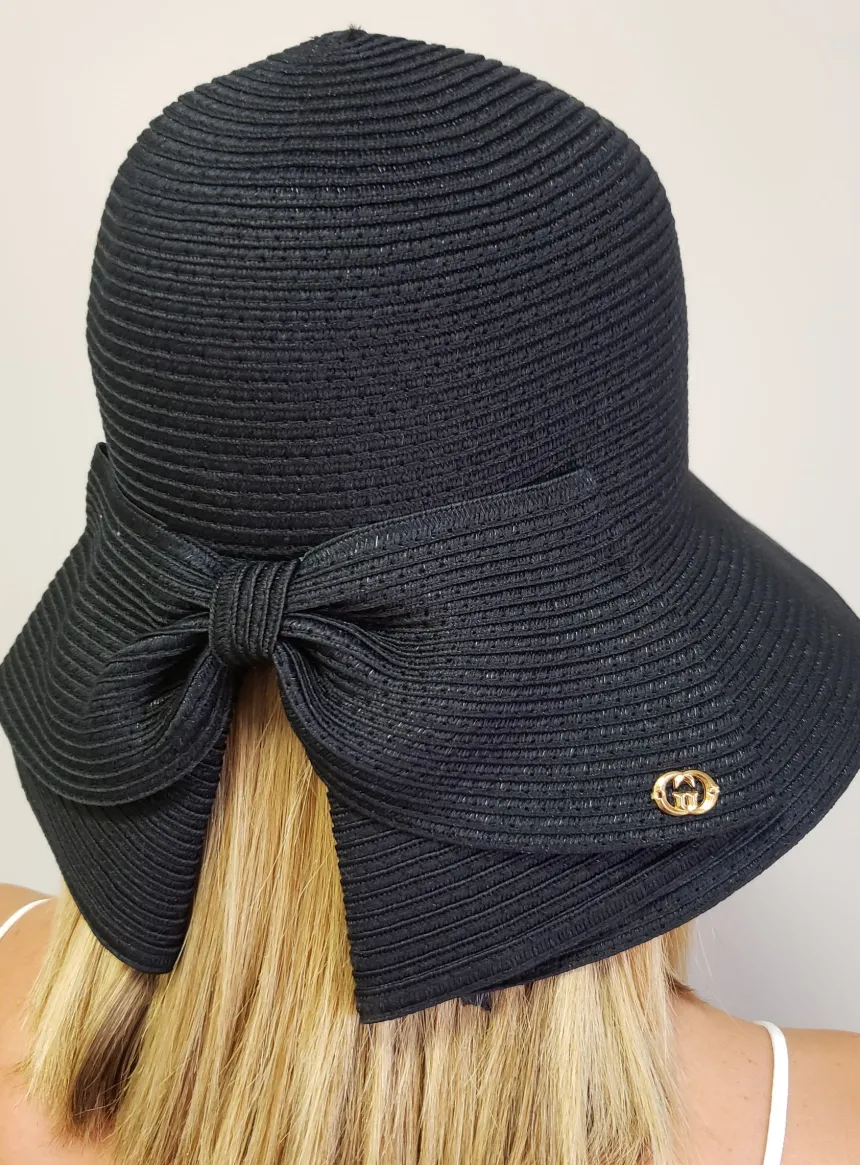 Chapeau chic femme noeud large