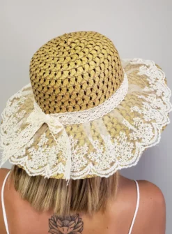 Chapeau femme dentelle bohème