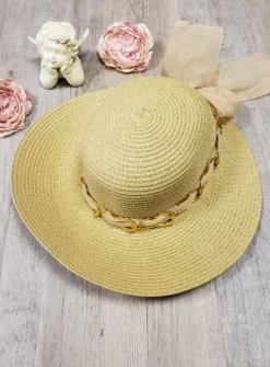 Chapeau femme ruban et bijou