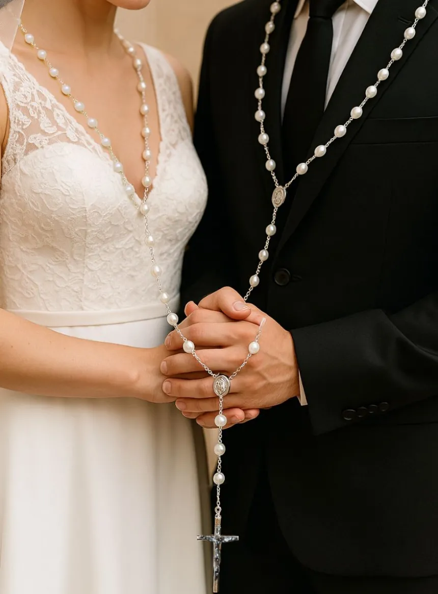 Chapelet de couple futurs mariés